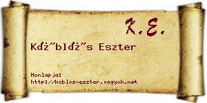 Köblös Eszter névjegykártya