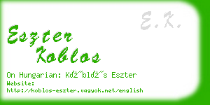 eszter koblos business card